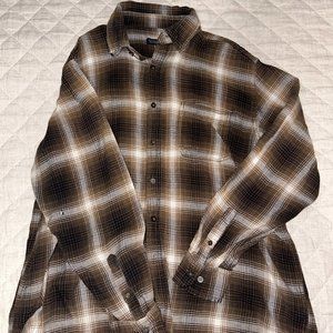 Faded Glory Brown Plaid Flannel